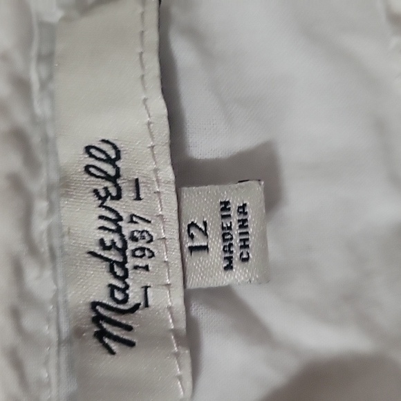 MADEWELL Lined gauzy Short Embroidered Dress Sz 12 Minimalist Cotton Breathable - Picture 6 of 7